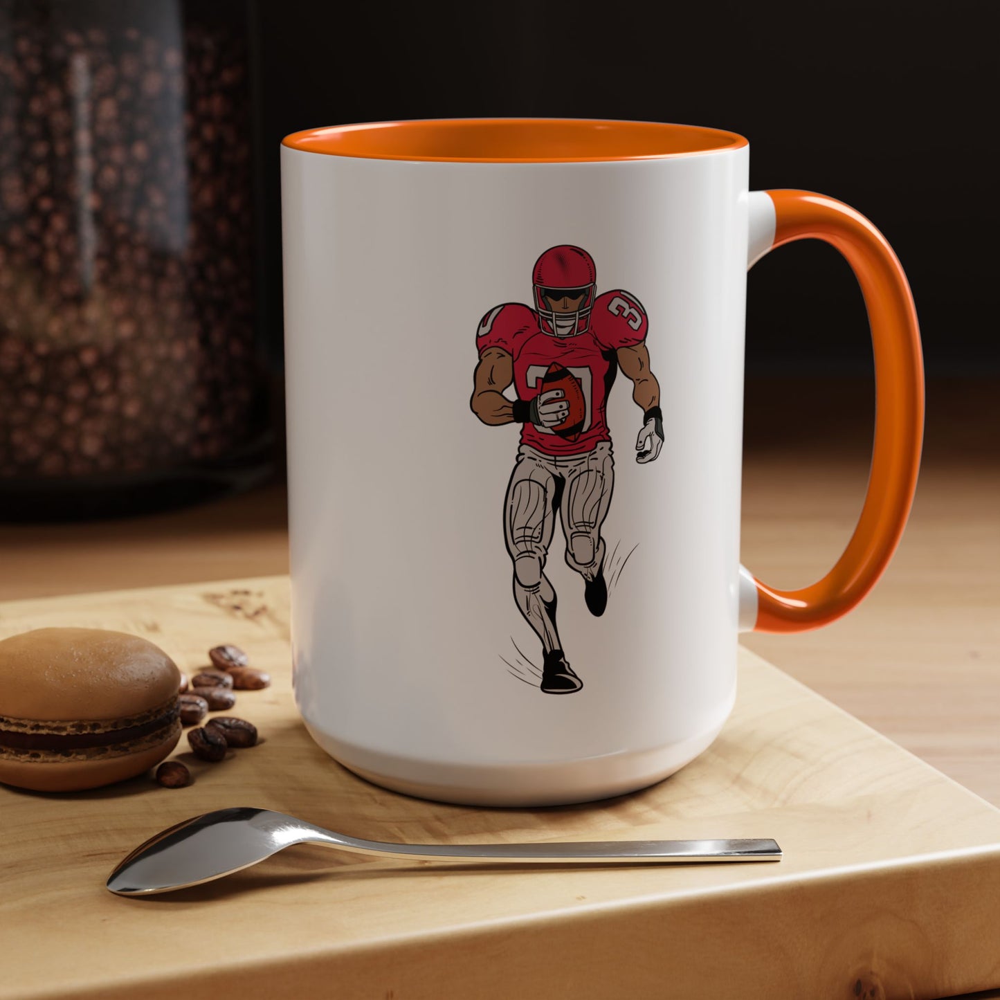 Football Player Coffee Mug, Sports Fan Gift, Motivational Coffee Cup, Game Day Mug, Unique Sports Merchandise
