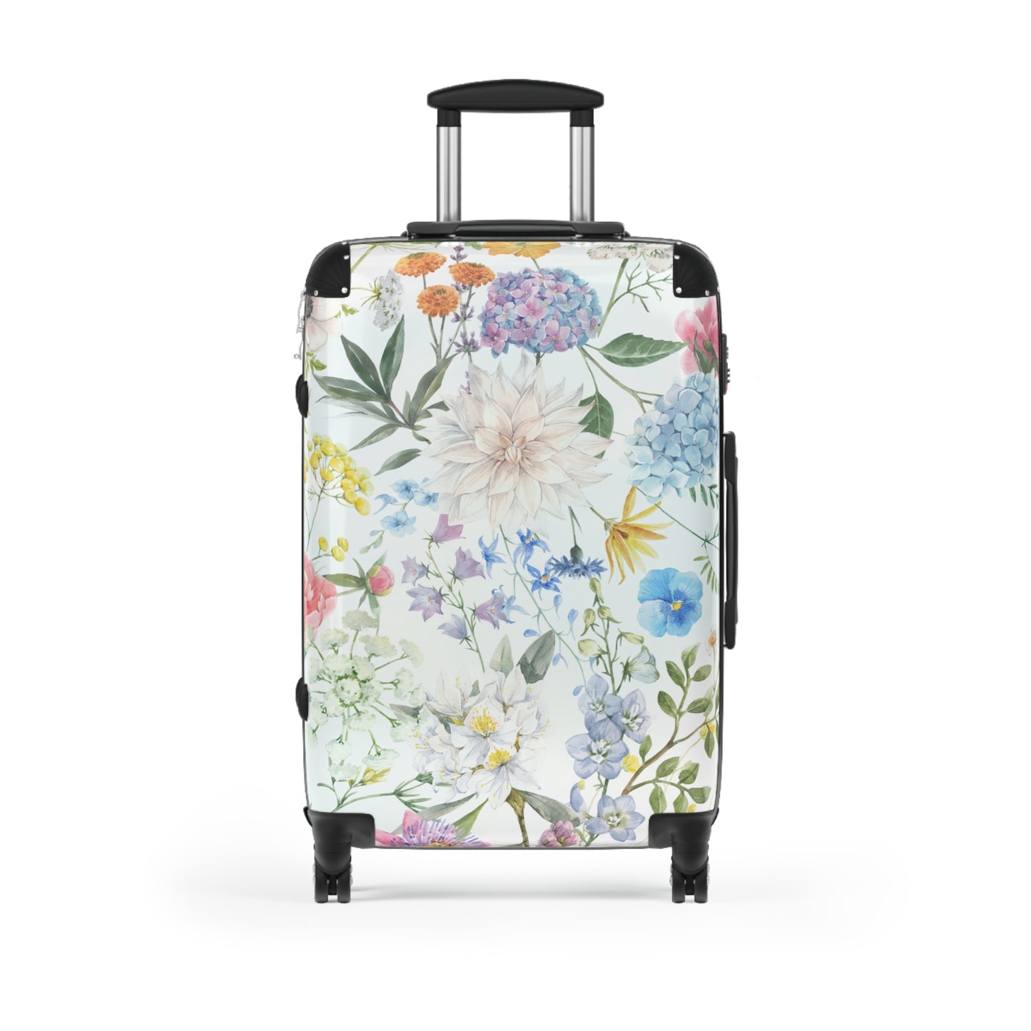 Floral Watercolor Suitcase – Lightweight Carry-On Luggage with Pastel Garden Print