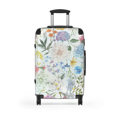 Floral Watercolor Suitcase – Lightweight Carry-On Luggage with Pastel Garden Print