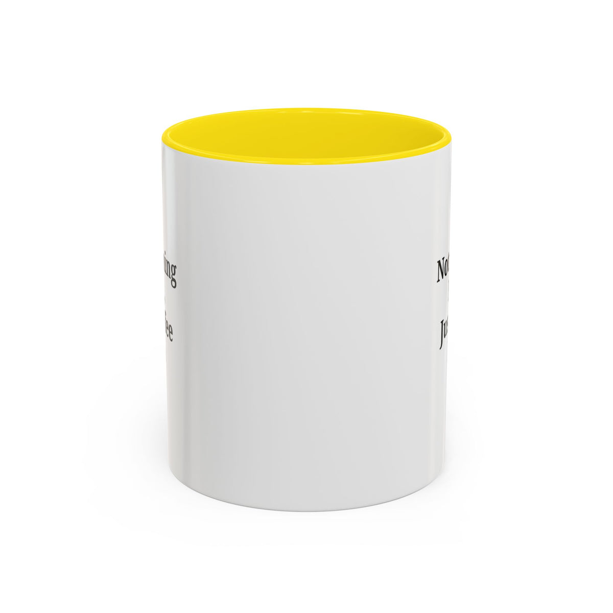 Ceramic coffee mug with "Not a Morning Person, Just a Coffee Person" print, designed by Printify, on a white background.