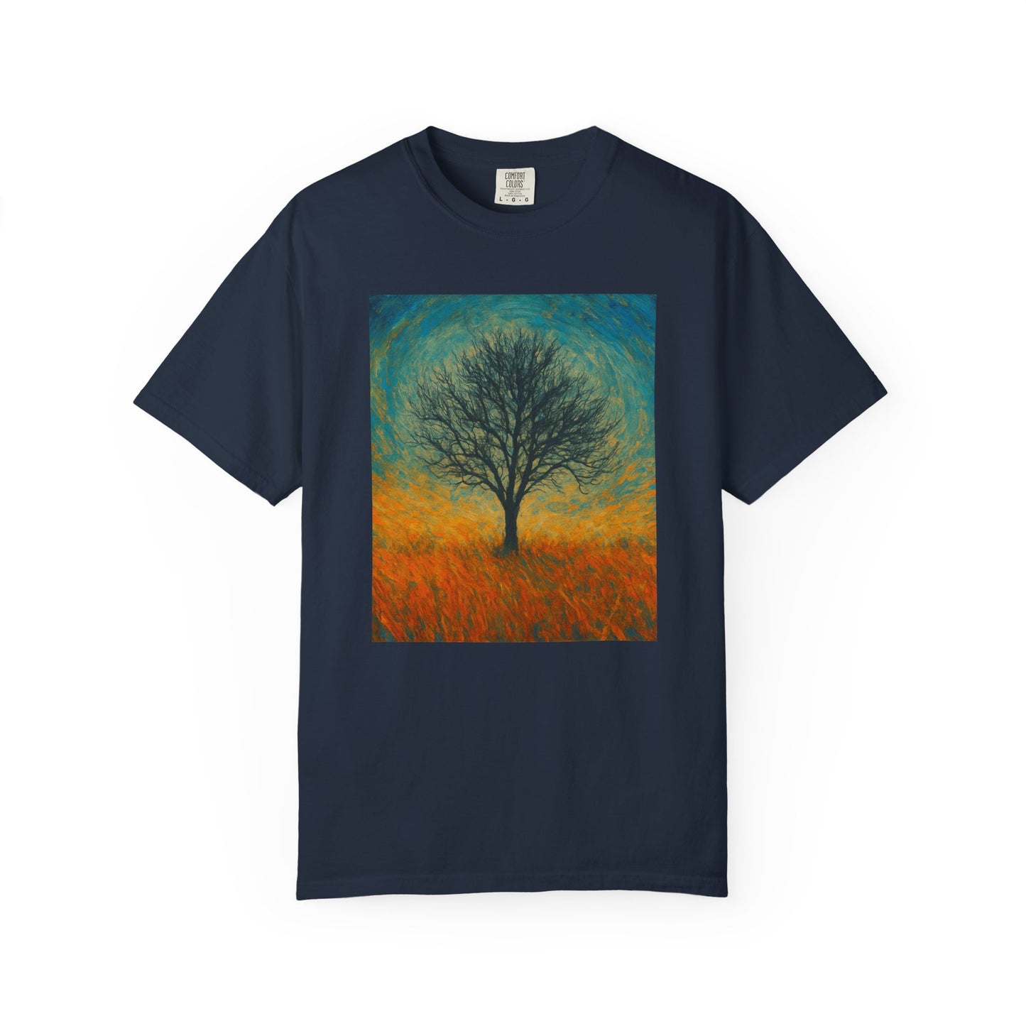 Nature-Themed Unisex Garment-Dyed T-Shirt - Tree Design, Bohemian Tee, Nature Lover Gift, Eco-Friendly Fashion, Casual Wear - TRV