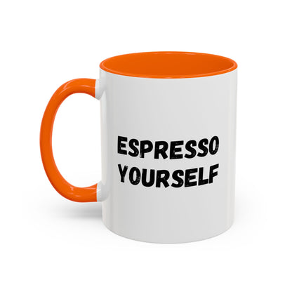 Espresso Yourself Coffee Mug - Fun Black Accented Mug for Coffee Lovers, Great Gift for Birthdays, Christmas, and Housewarming