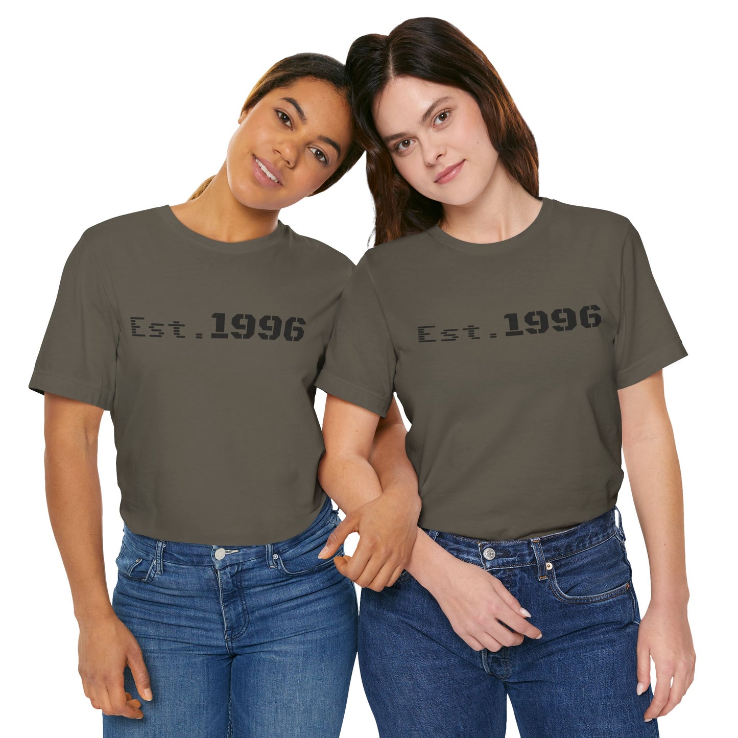 Vintage Est. 1996 T-shirt by Printify featuring a classic birthday design, ideal for celebrating a birth year milestone.