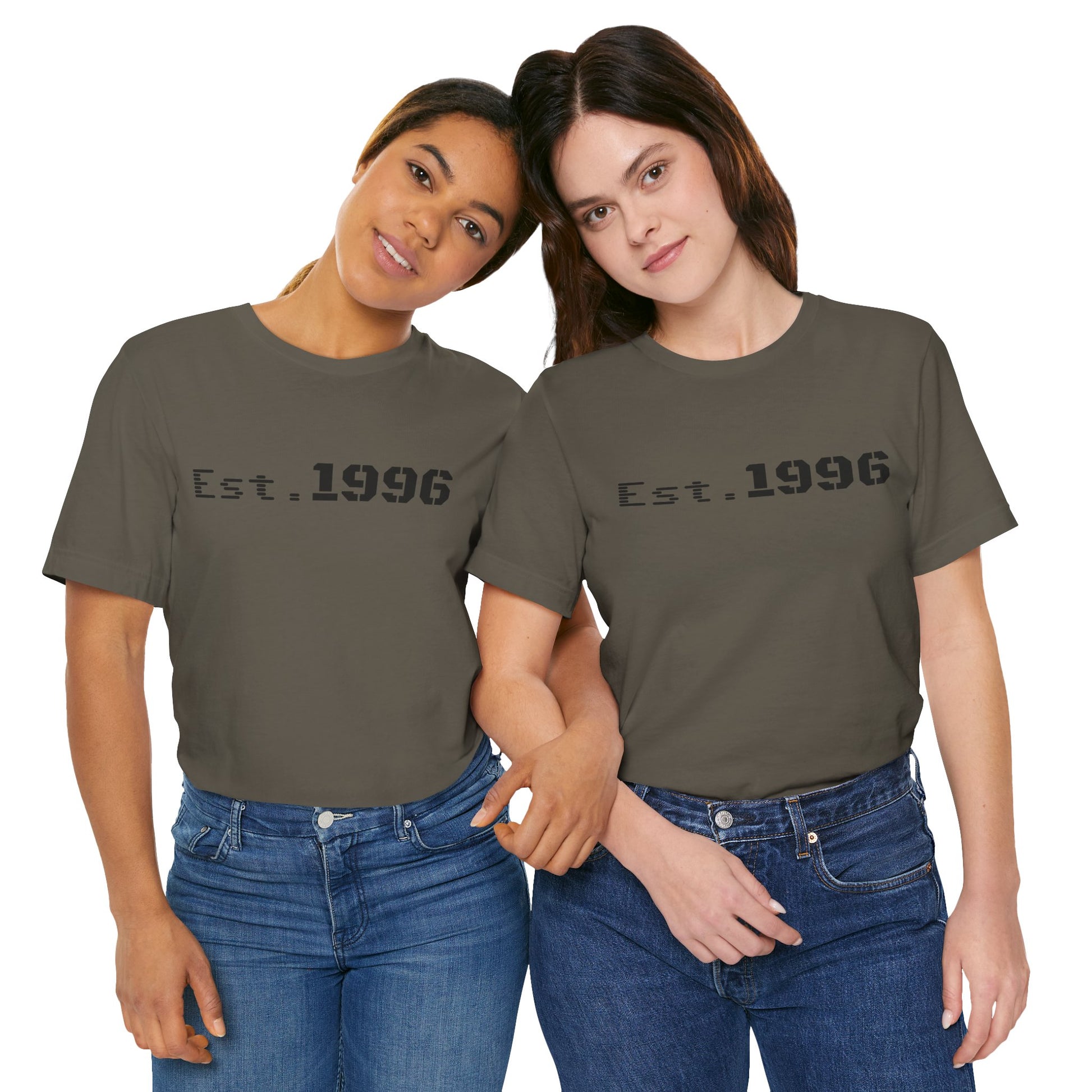 Vintage Est. 1996 T-shirt by Printify featuring a classic birthday design, ideal for celebrating a birth year milestone.