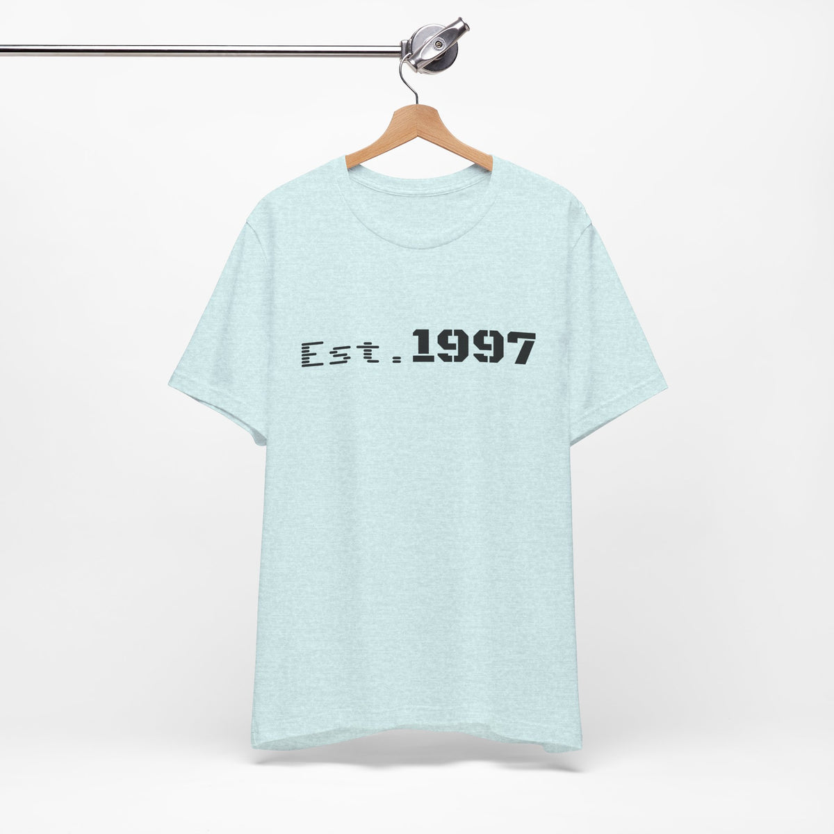 Vintage 1997 Established T-Shirt by Printify featuring classic design and casual fit on soft cotton fabric.