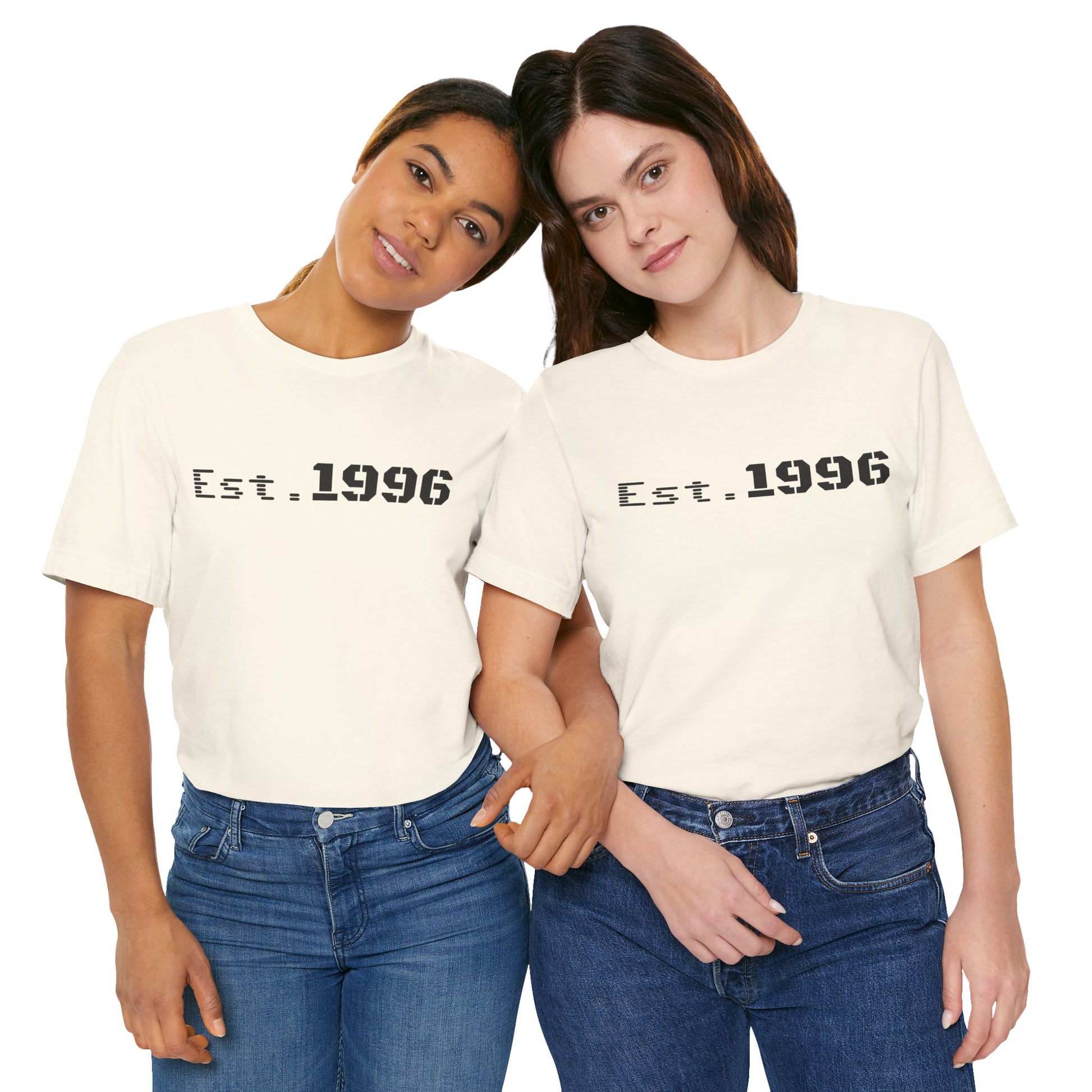 Vintage Est. 1996 T-shirt by Printify featuring a classic design, perfect for birthday gifts celebrating a birth year.
