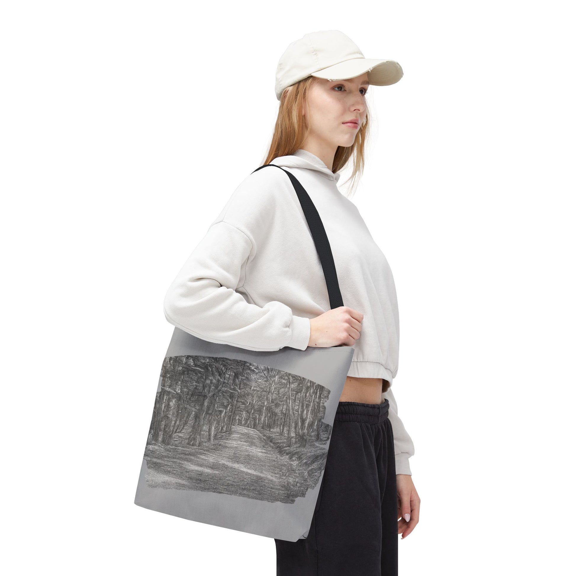 Scenic Path Tote Bag, Reversible Tote, Eco-Friendly Shopper, Outdoor Adventure Bag, Gift for Nature Lovers, Stylish Carryall - TRV