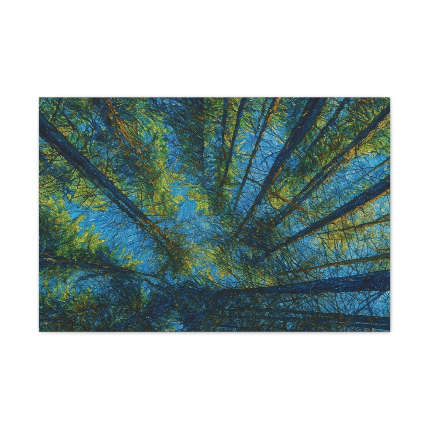 Forest Canopy Canvas Print — Upward View Trees Wall Art (Stretched Canvas 0.75")