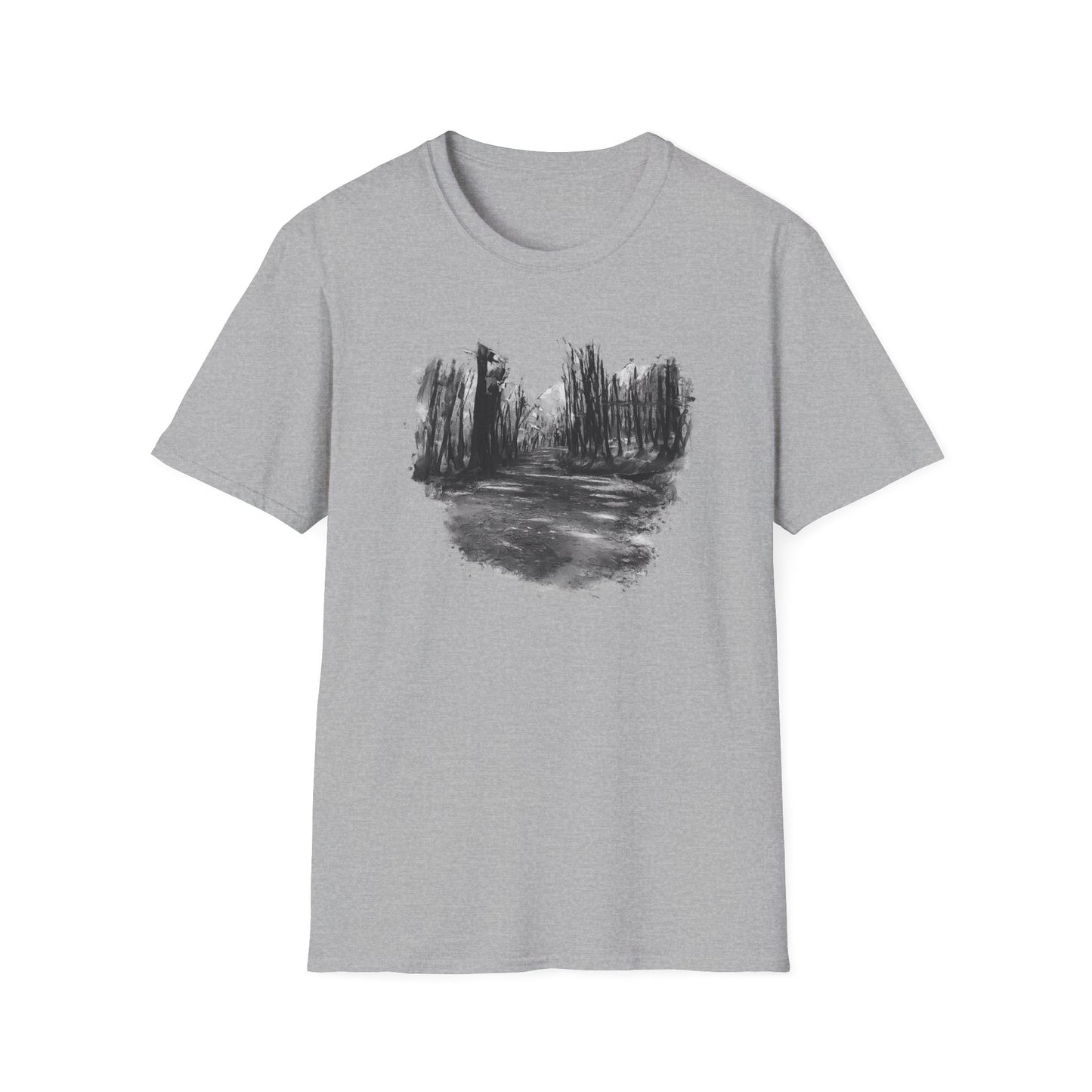 Minimalist Nature-Inspired Unisex Softstyle T-Shirt, Casual Wear, Everyday Style, Gift for Nature Lovers, Eco-Friendly Fashion