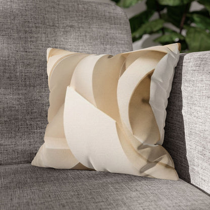 Beige Abstract Paper Swirl Pillowcase Spun Polyester Square Pillowcase