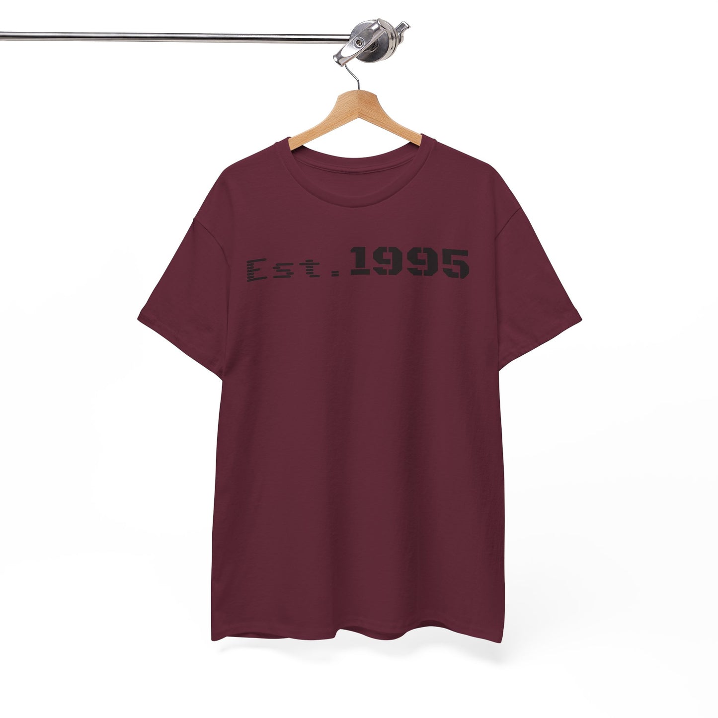 Unisex Heavy Cotton Tee - Est. 1995, Vintage Birthday Gift, Customizable Tee, Retro Unisex Shirt, Casual Everyday Wear