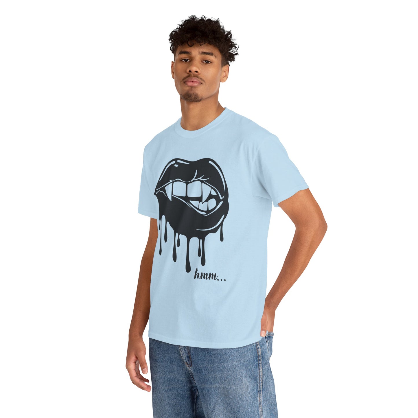 Edgy Graphic Tee - Dripping Lips Design - Unisex Heavy Cotton Tee