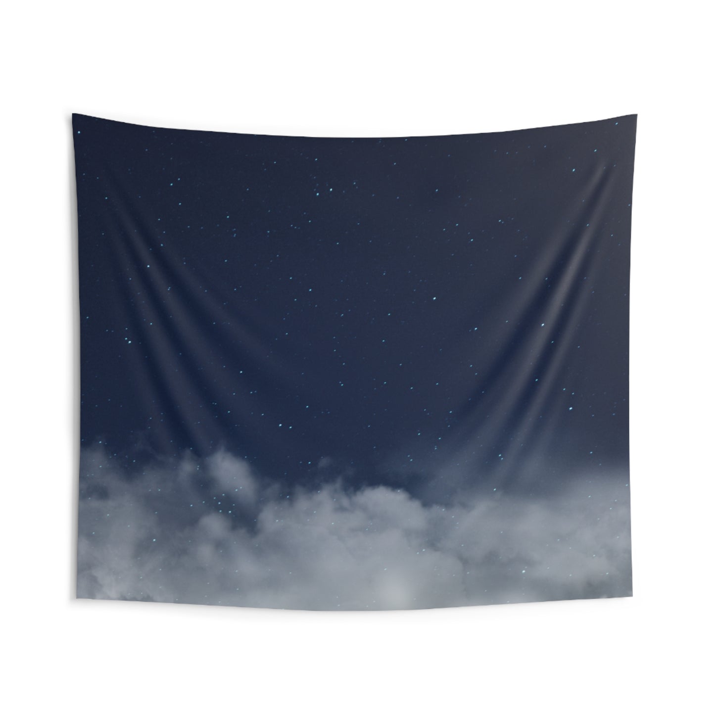 Night Sky Cloud Tapestry — Starry Blue Wall Hanging for Bedroom & Meditation