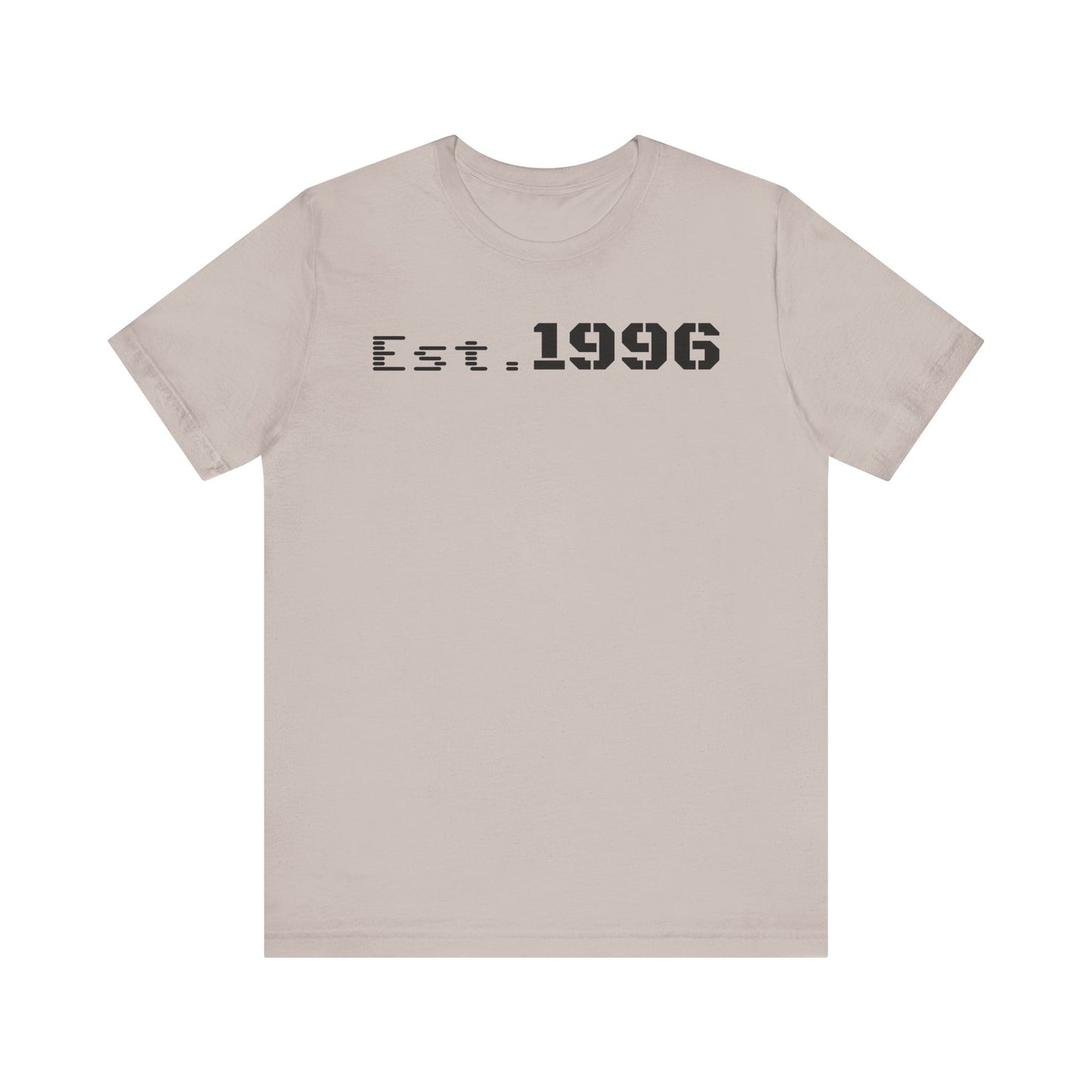 Unisex Jersey Tee - 'Est. 1996' Graphic Shirt, Birthday Gift, Casual Wear, Vintage Style, Retro Fashion, Gift for Him/Her - TRV
