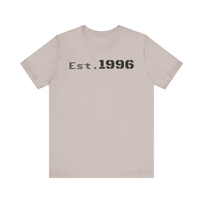 Unisex Jersey Tee - 'Est. 1996' Graphic Shirt, Birthday Gift, Casual Wear, Vintage Style, Retro Fashion, Gift for Him/Her - TRV