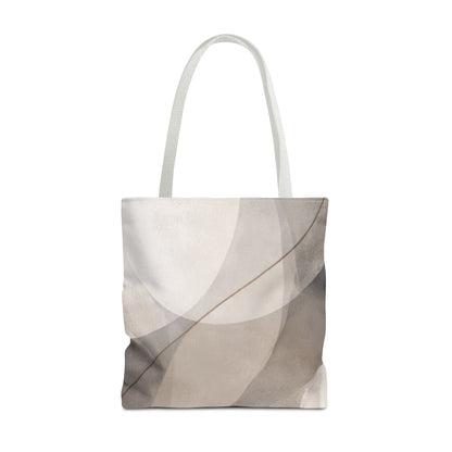 Neutral Abstract Watercolor Waves Tote Bag | All-Over Print