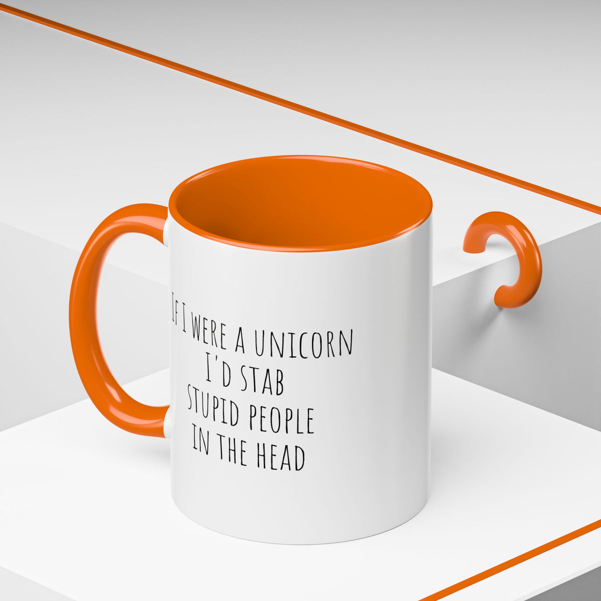 Funny ceramic mug featuring the phrase "If I Were A Unicorn" with a whimsical unicorn illustration, perfect for gifting.