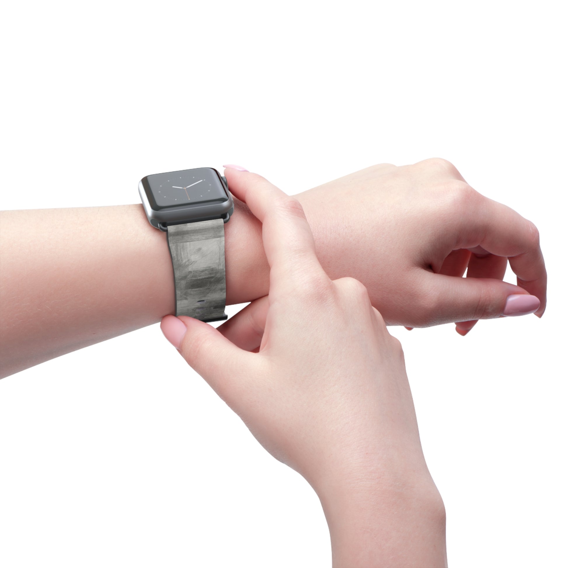 Gray watercolor camouflage Apple Watch band with neutral abstract design, accessory compatible with Apple Watch by Printify.