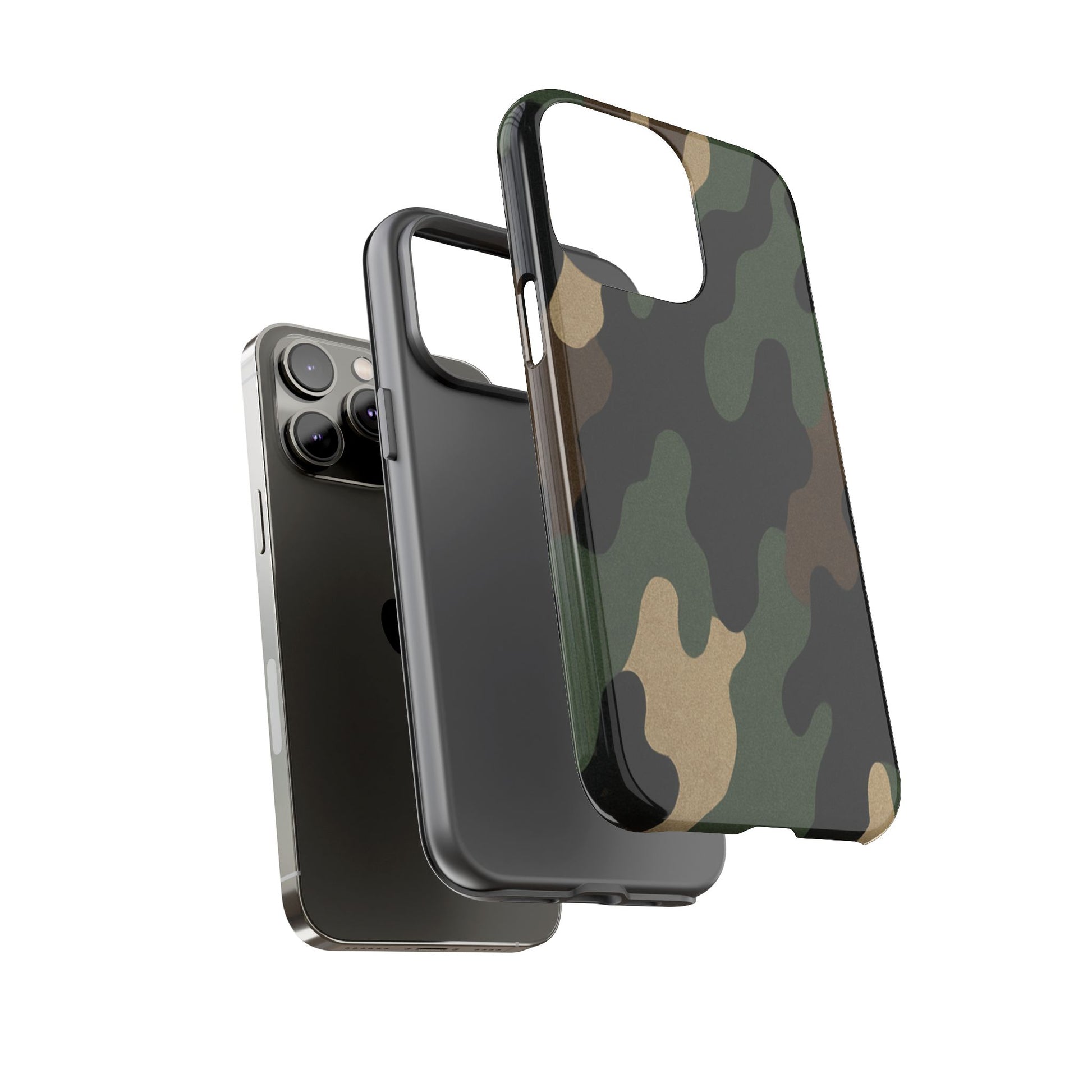 Military green camo tough phone case by Printify, rugged protective cover for smartphones with durable design and military-inspired pattern.