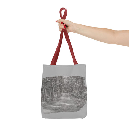 Scenic Path Tote Bag, Reversible Tote, Eco-Friendly Shopper, Outdoor Adventure Bag, Gift for Nature Lovers, Stylish Carryall - TRV