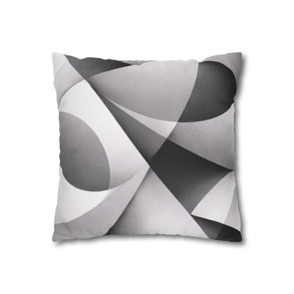 Abstract Black White Wave Pillowcase | Square Pillow