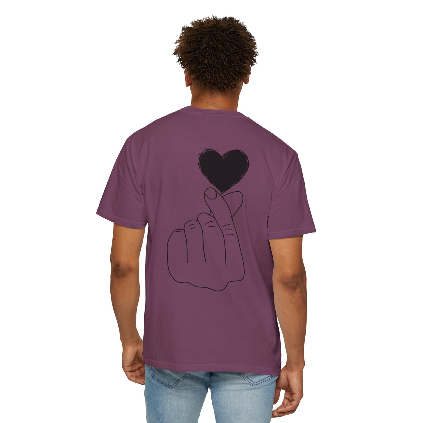 Unisex Garment-Dyed T-Shirt with Heart Design | Casual Trendy Wear for All Occasions