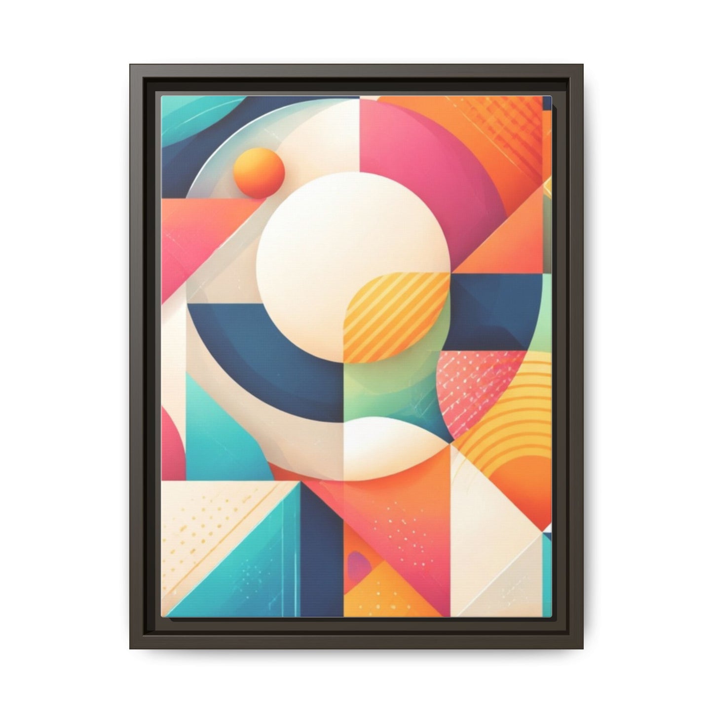Colorful Geometric Abstract Art Matte Canvas Framed