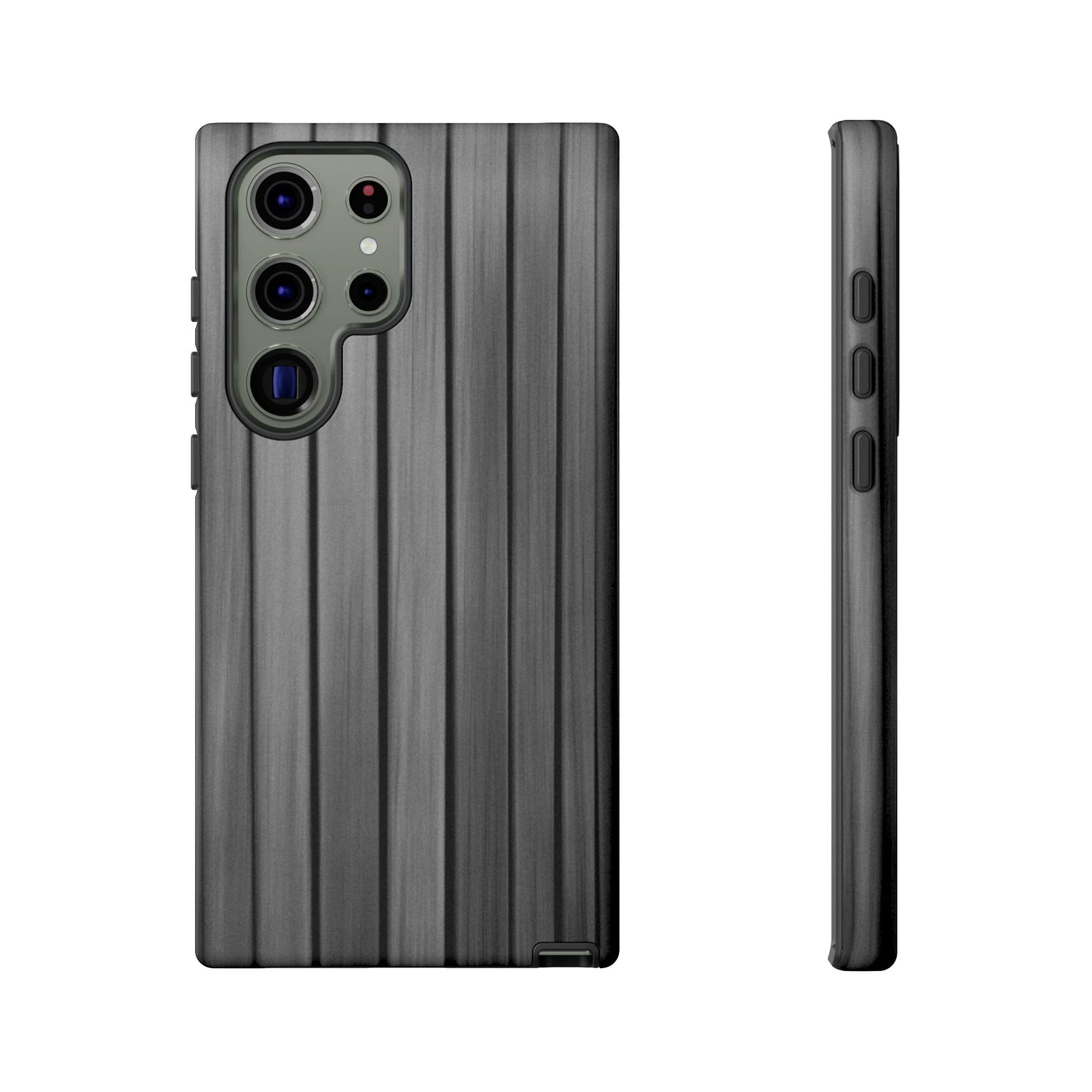 Ribbed metal texture iPhone case by Printify, tough protective phone cover with durable design and metallic finish.