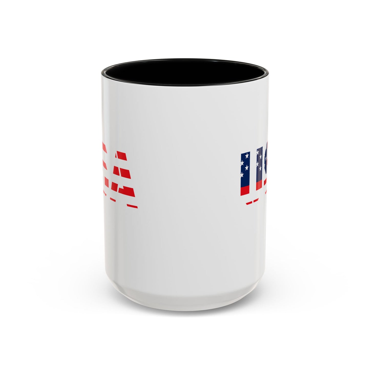 USA Flag Accent Coffee Mug — Patriotic 11/15oz Ceramic Coffee Cup