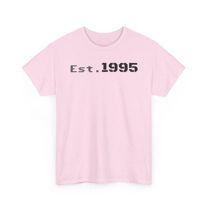 Unisex Heavy Cotton Tee - Est. 1995, Vintage Birthday Gift, Customizable Tee, Retro Unisex Shirt, Casual Everyday Wear