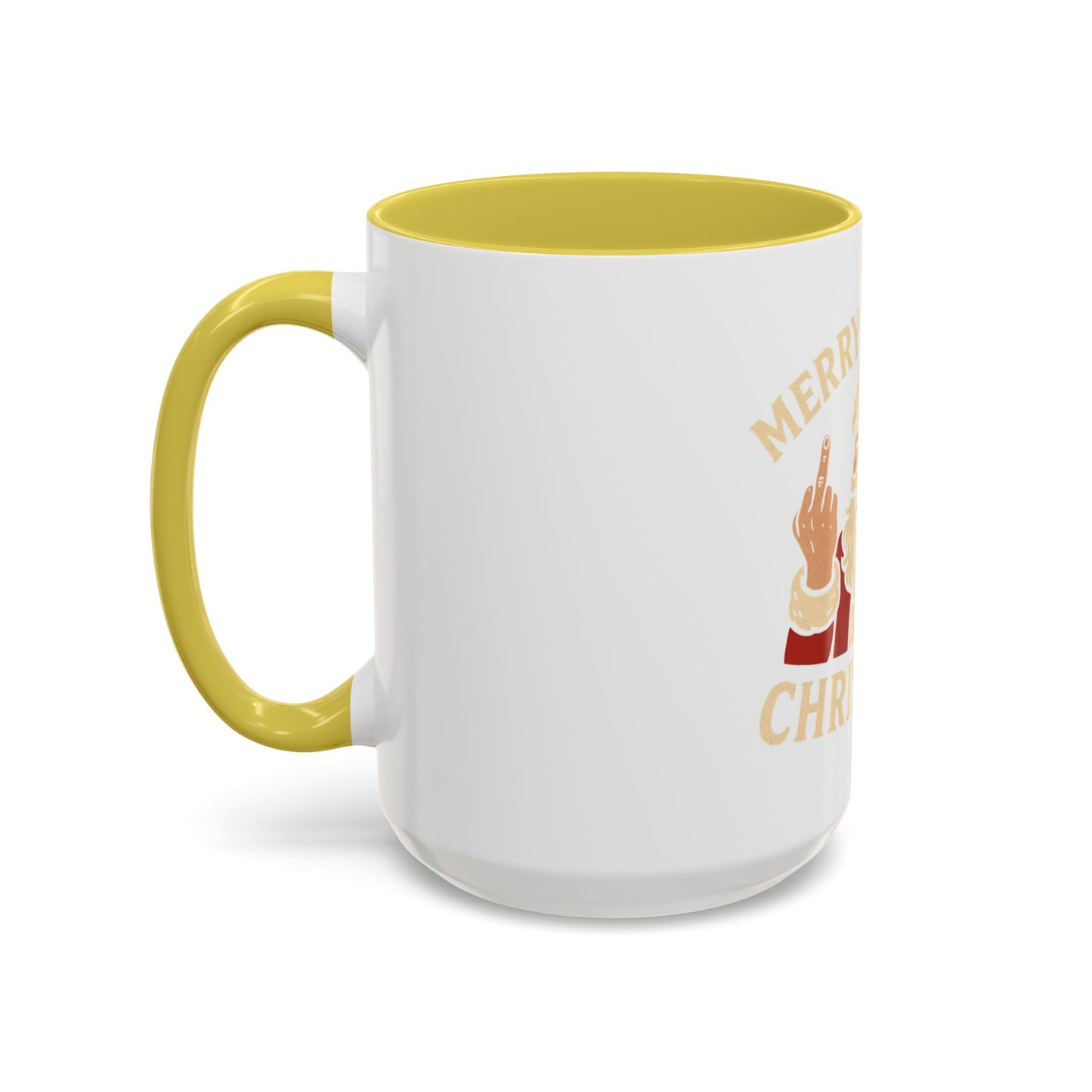 Merry Fucking Christmas Mug — Funny Santa Middle Finger Coffee Cup (11oz & 15oz)