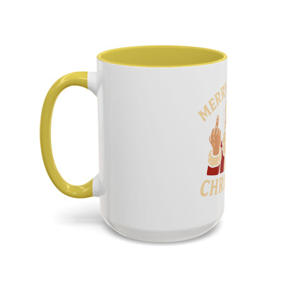 Merry Fucking Christmas Mug — Funny Santa Middle Finger Coffee Cup (11oz & 15oz)