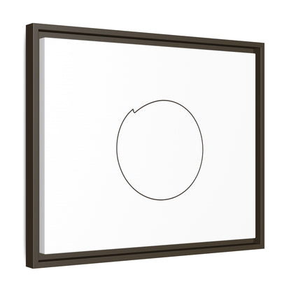 Framed matte canvas wall art with a minimal circular line design, featuring modern abstract artwork by Printify.