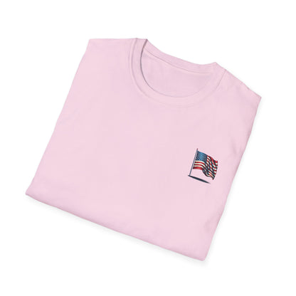 Patriotic Unisex Softstyle T-Shirt, American Flag Tee, USA Pride Shirt, Perfect for Independence Day, Casual Wear - TRV