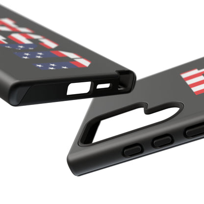 USA Phone Case with American flag design, durable tough protective case for smartphones by Printify