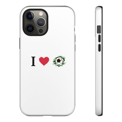 Soccer Phone Case, I Love Soccer, Tough Case Cover, Sporty Phone Accessories, Gift for Soccer Lovers, Unique Soccer Design - TRV