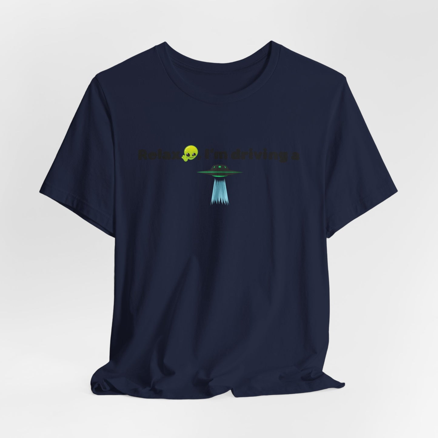 Alien Driving Unisex Tee - Fun Casual Shirt, Gifts for UFO Lovers, Quirky Humor T-Shirt, Perfect for Road Trips, Unique Birthday Present