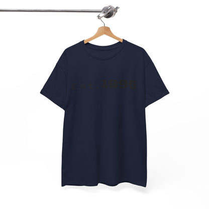Vintage minimalist Est. 1995 T-shirt by Printify featuring a clean design celebrating the year 1995 on a casual shirt.