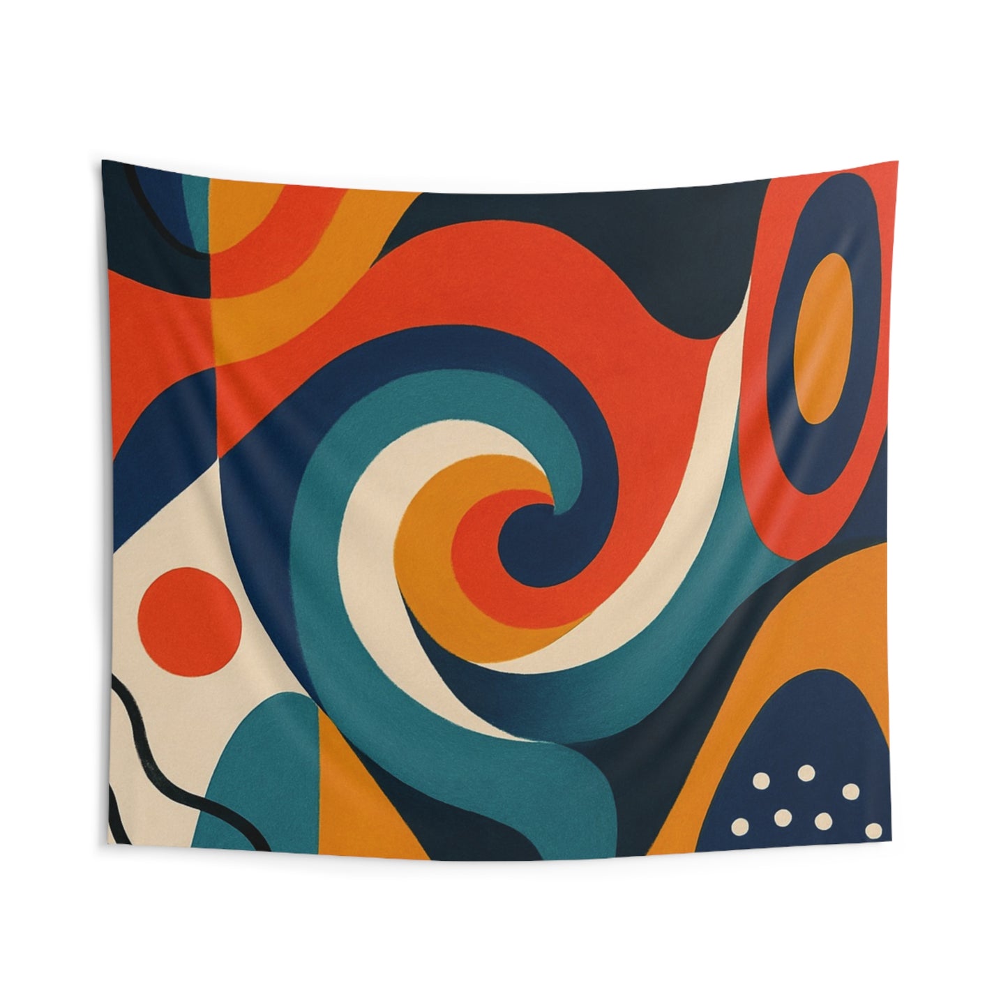 Abstract Retro Swirl Tapestry — Colorful Geometric Wall Art