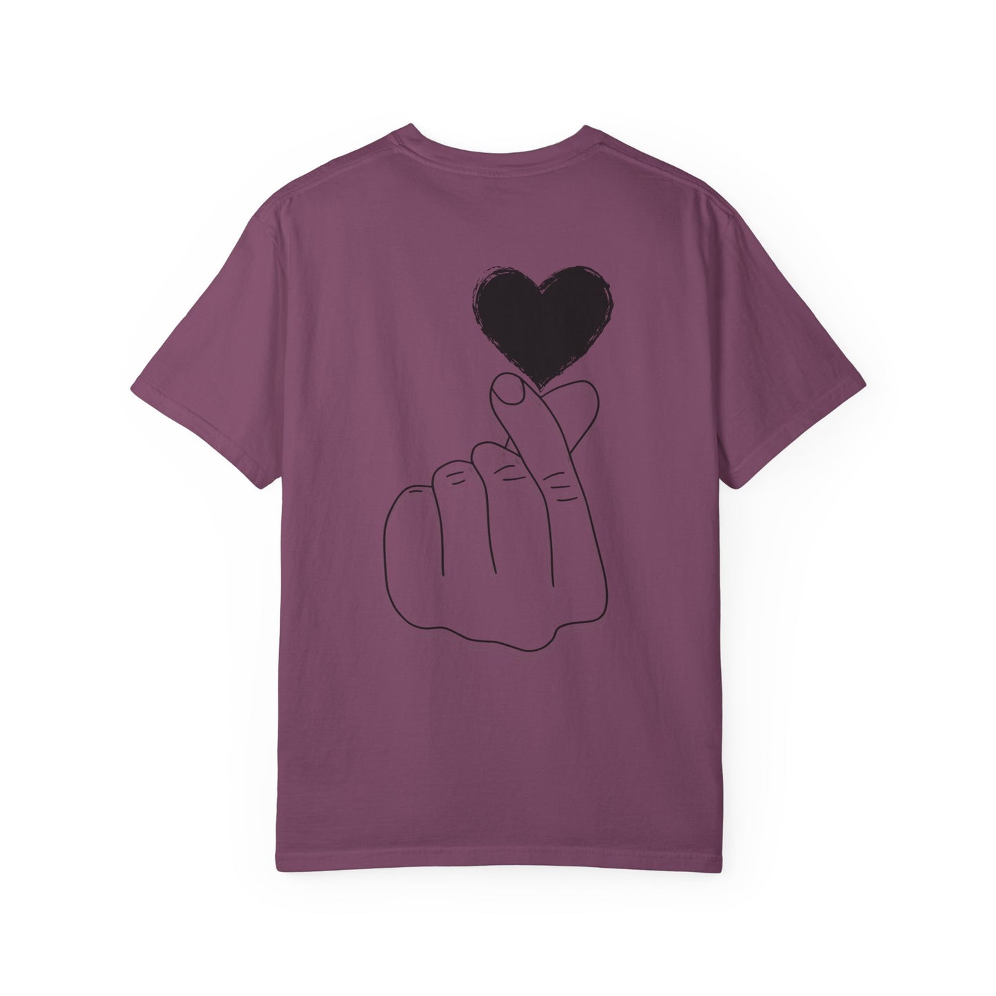 Unisex Garment-Dyed T-Shirt with Heart Design | Casual Trendy Wear for All Occasions