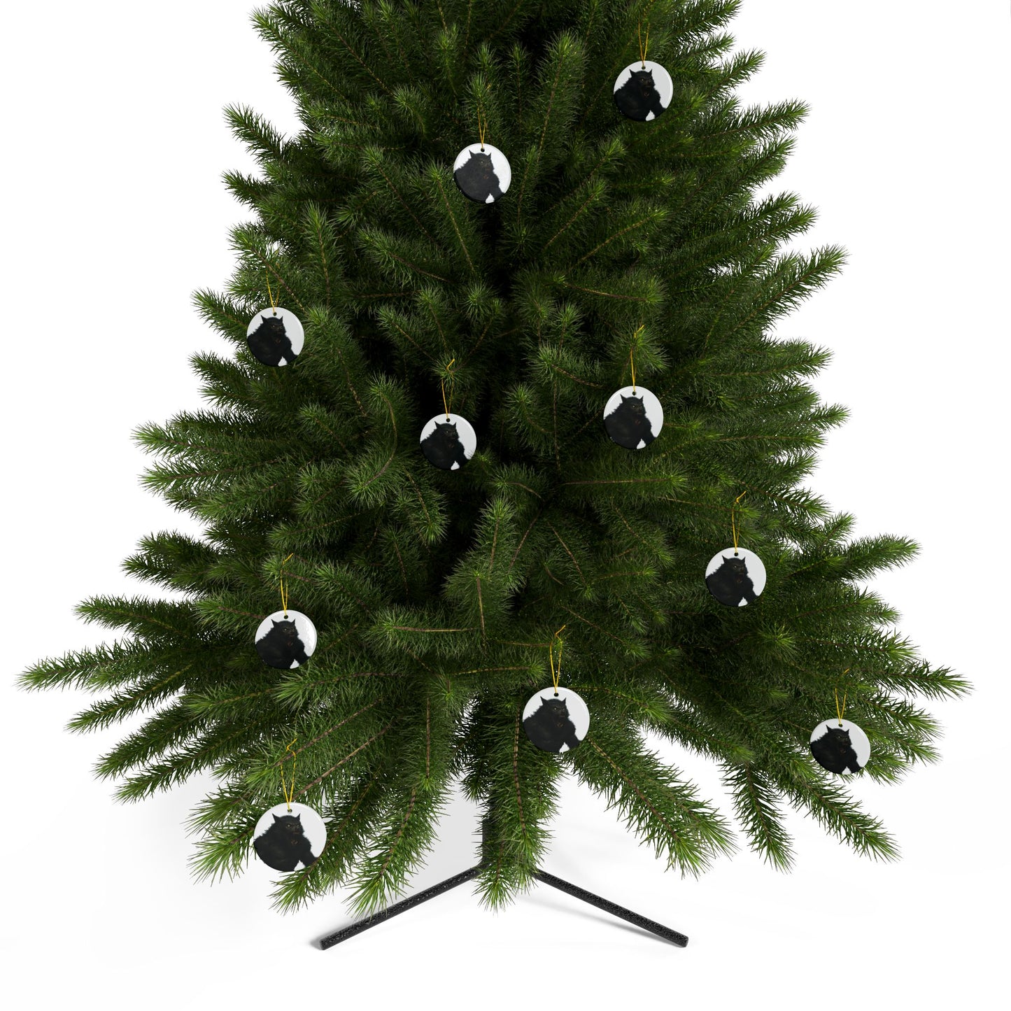 Black ceramic werewolf ornament with detailed features, perfect for spooky holiday decoration and Halloween decor.
