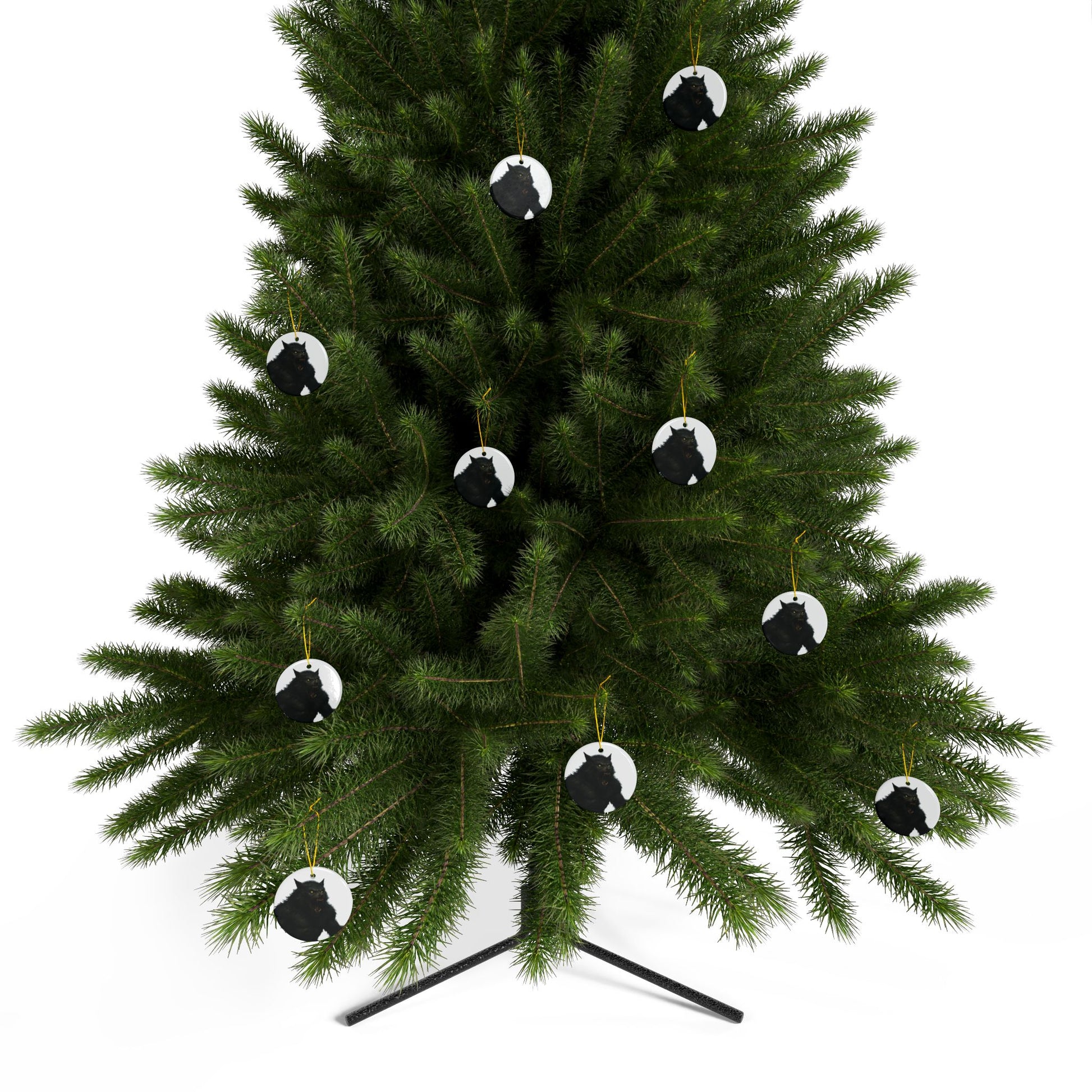 Black ceramic werewolf ornament with detailed features, perfect for spooky holiday decoration and Halloween decor.