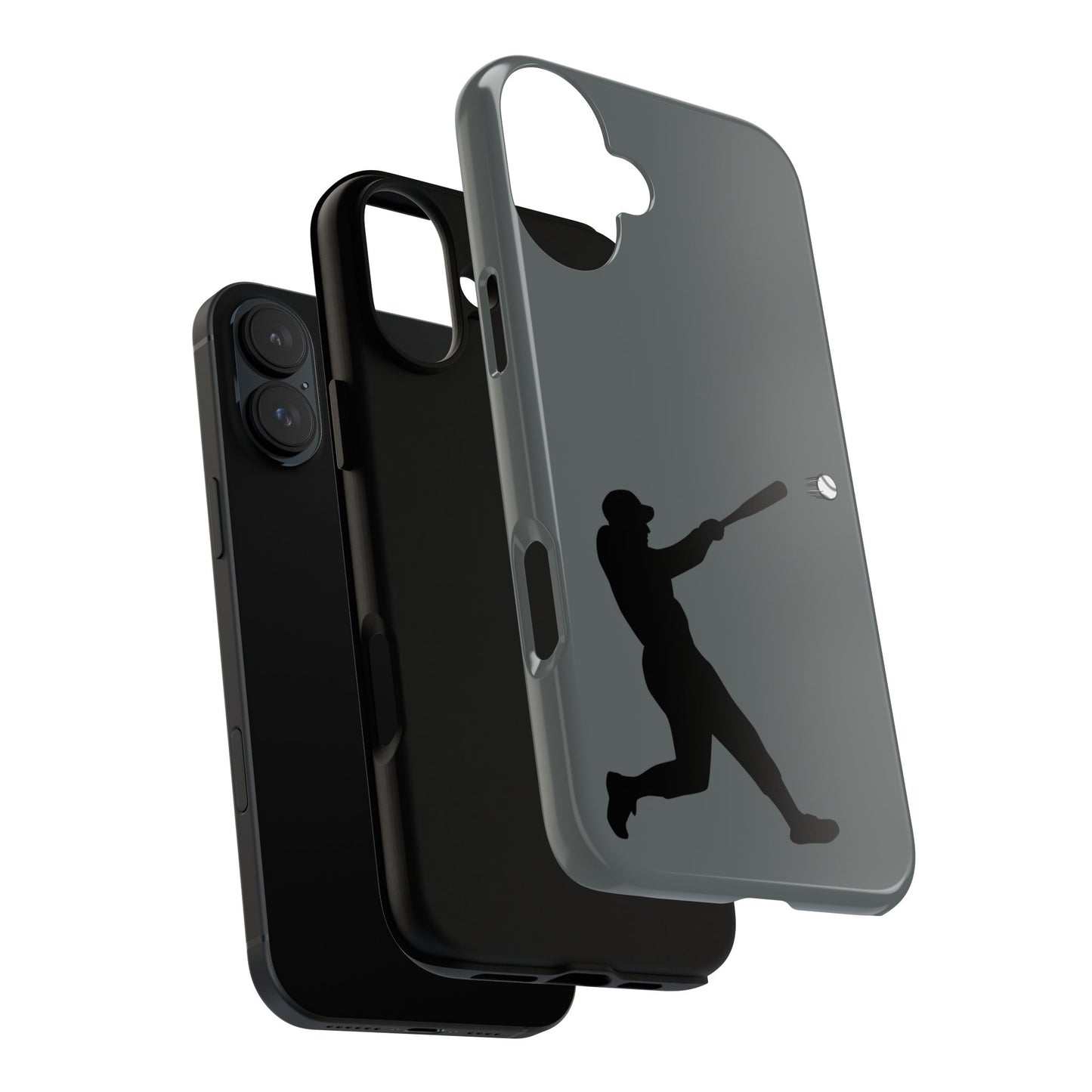Printify baseball batter phone case, tough protective smartphone cover with baseball player design for sports fans.
