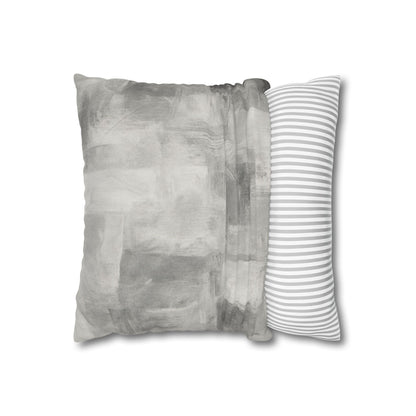 Watercolor Gray Decorative Pillowcase — Spun Polyester Square Throw Pillow Cover