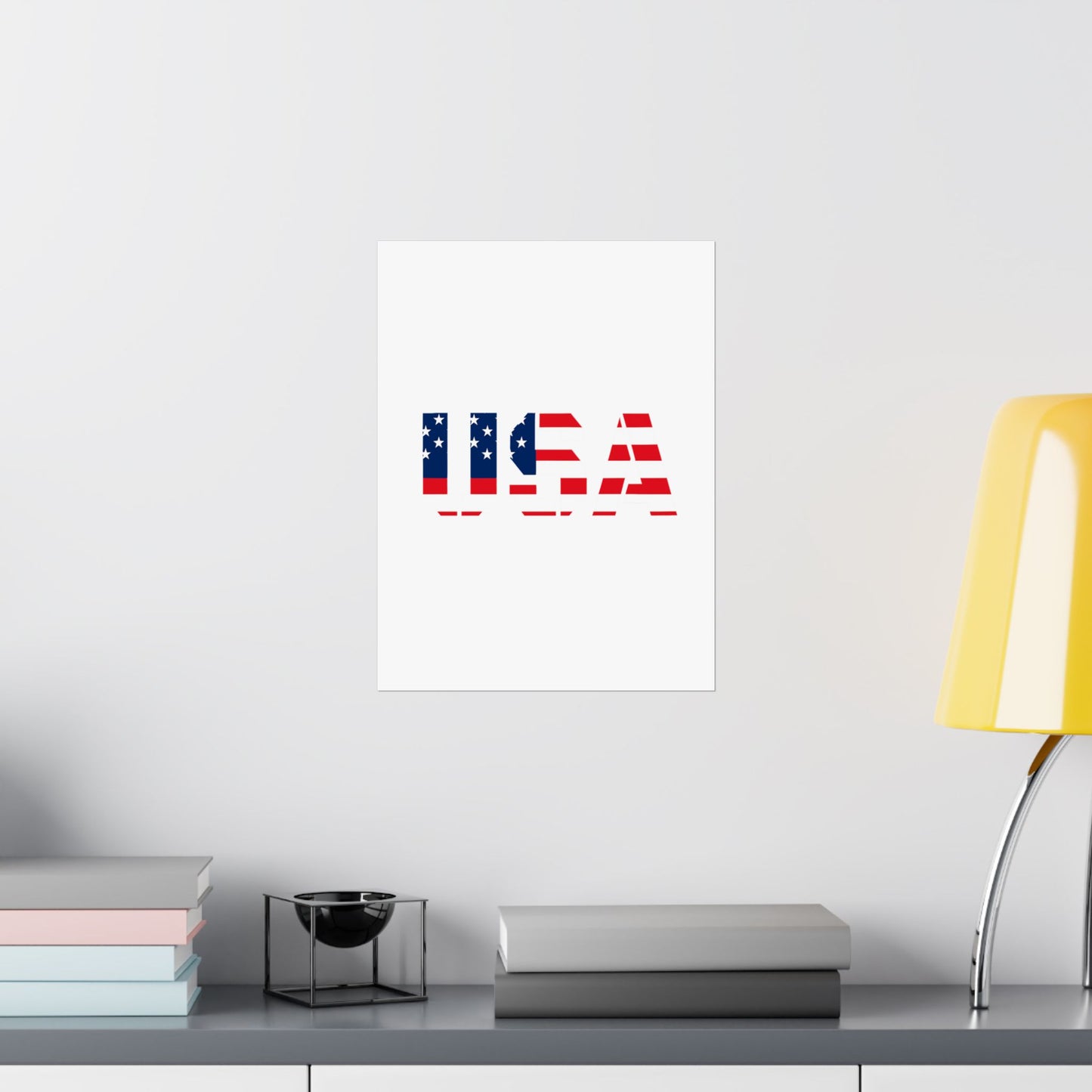 USA Patriotic Wall Art Poster, Red White Blue Home Decor, Fourth of July Decoration, American Flag Art, Independence Day Gift