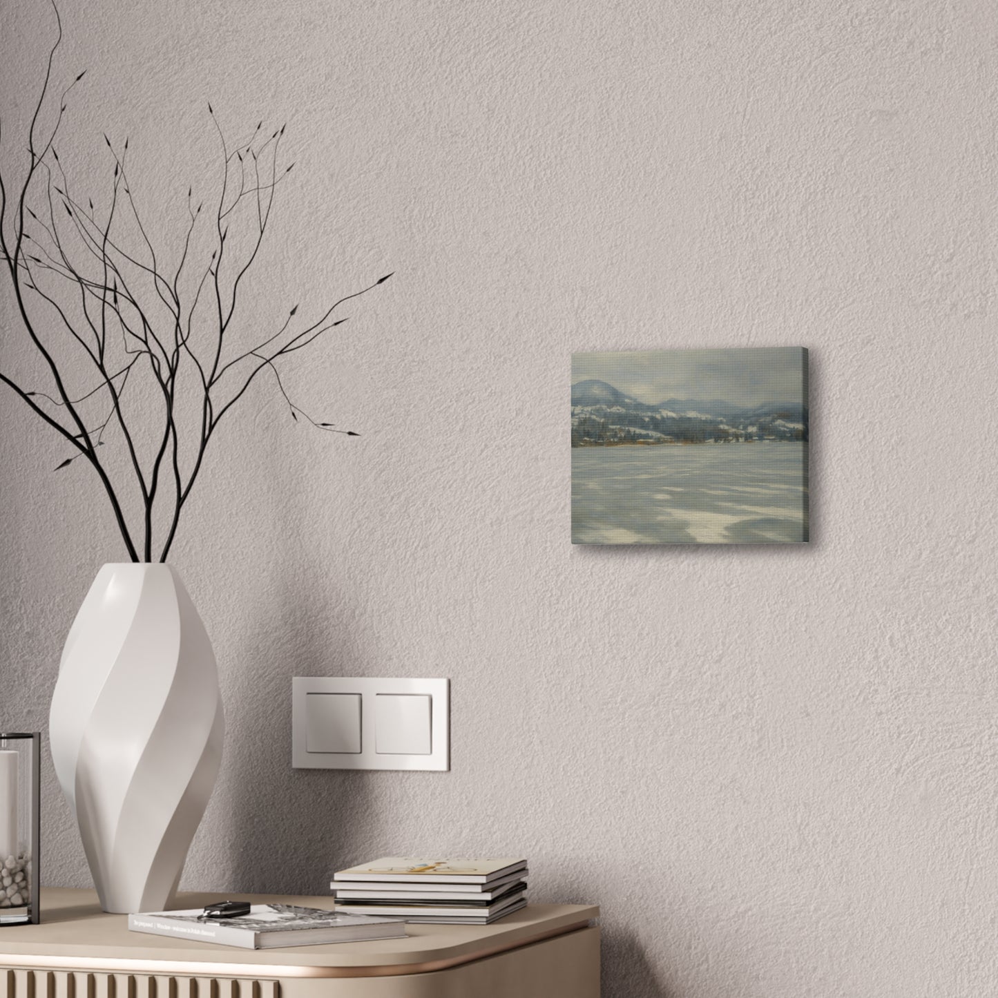 Serene Landscape Canvas Art, Tranquil Wall Decor, Perfect for Home, Office, or Gift, Ideal for Winter Holidays, Cozy Vibes, Scenic Artwork