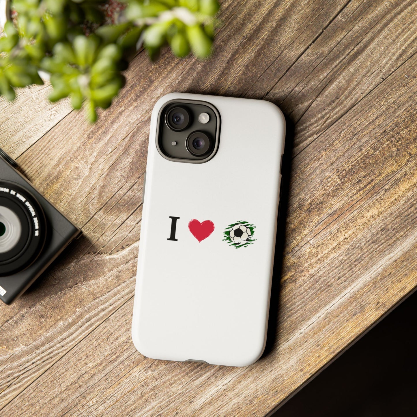 Soccer Phone Case, I Love Soccer, Tough Case Cover, Sporty Phone Accessories, Gift for Soccer Lovers, Unique Soccer Design - TRV