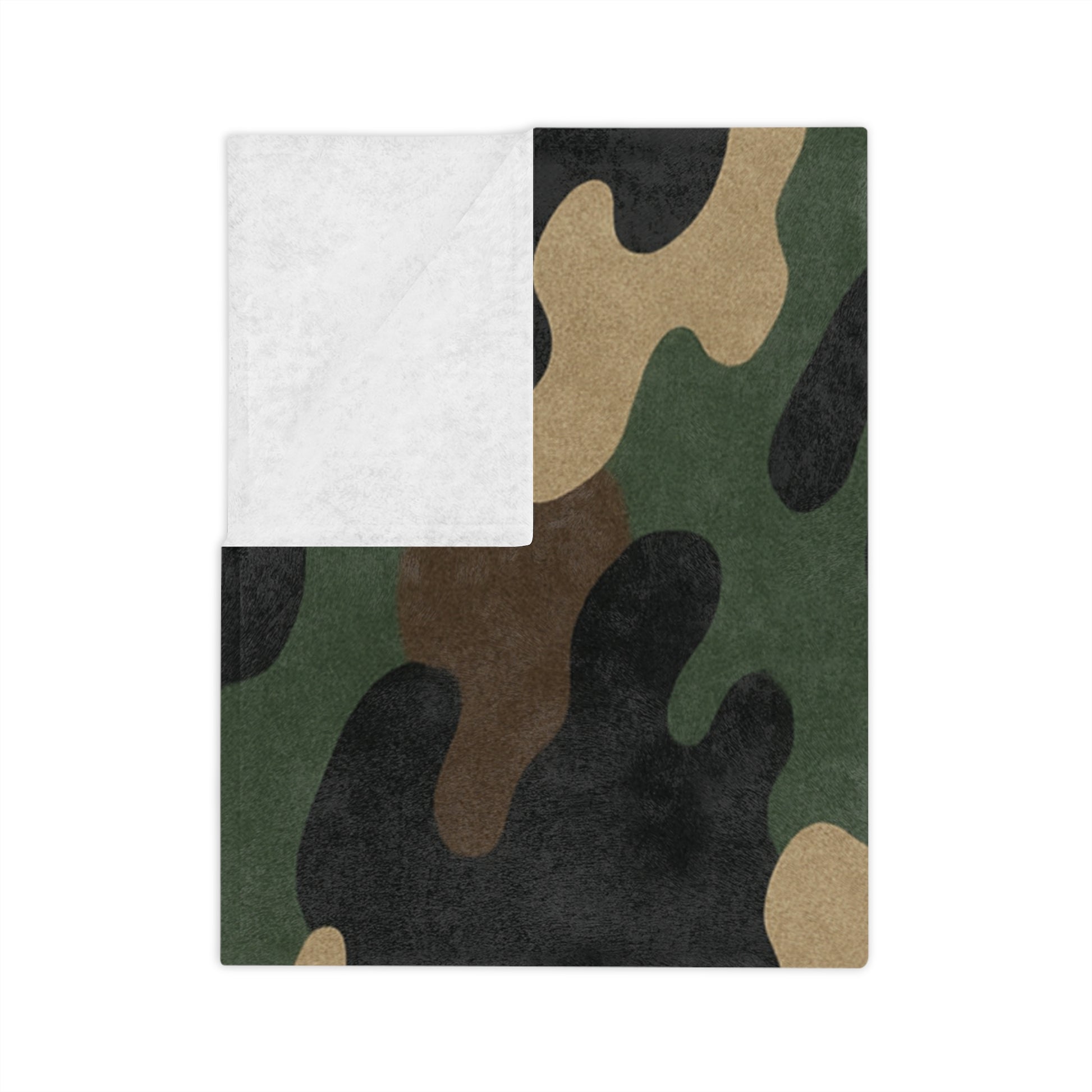 Cozy Camo Velveteen Microfiber Blanket - Soft, Warm, Perfect for Camping, Outdoors, Military Theme, Home Decor, Gift Idea - TRV