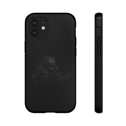 Werewolf phone case with dark monster graphic, durable protective design for smartphones, by Printify.