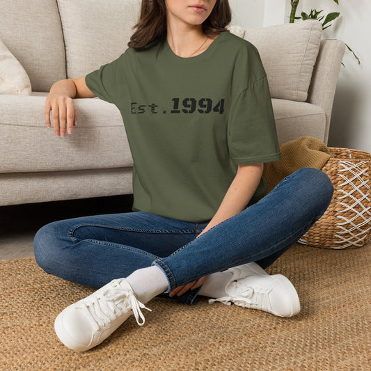 Vintage 1994 Est. graphic T-shirt by Printify featuring bold typography and retro design on a classic cotton tee.